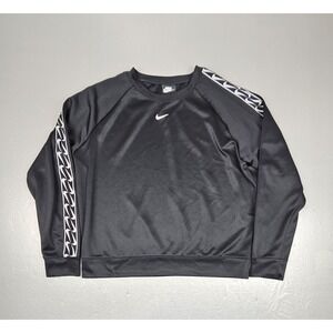 Nike Sportswear‎ PK Tape Sweatshirt Womens Medium Black Center Swoosh BV3443-010